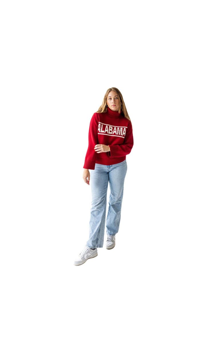 Gameday Social Women's Gameday Social Crimson Alabama Crimson Tide Chenille Turtleneck Sweater, Main, color, 