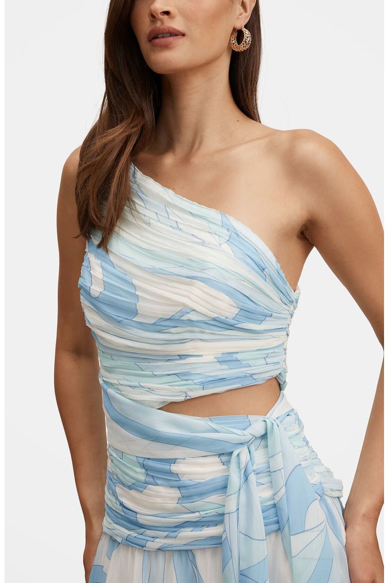 Connie Ruched Asymmetric Dress, Alternate, color, MINT TAVIRA