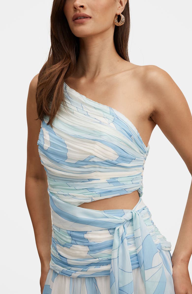 Ever New Connie Ruched Asymmetric Dress, Alternate, color, Mint Tavira