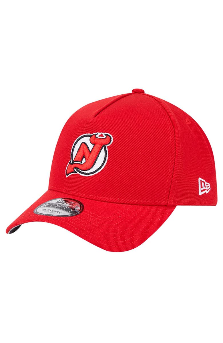 New Era Men's New Era  Red New Jersey Devils Core A-Frame 9FORTY Adjustable Hat, Main, color, Red