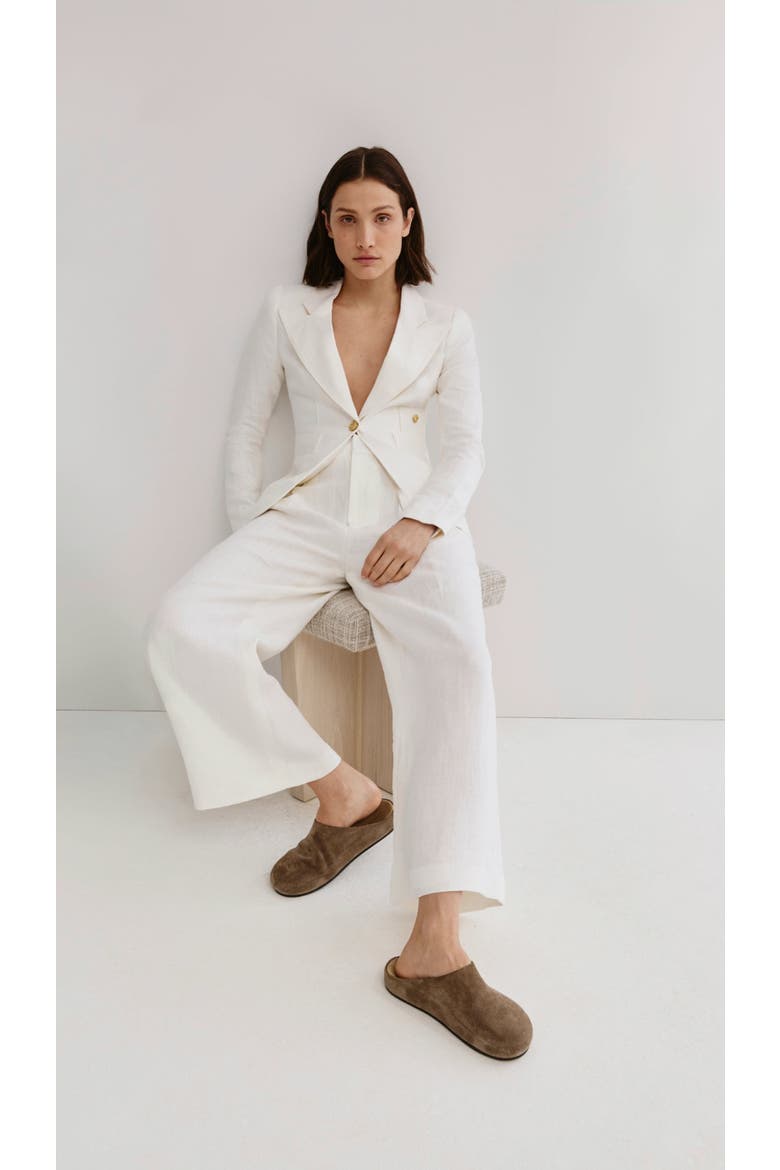 Linen Classic Duchess Blazer, Alternate, color, White Linen