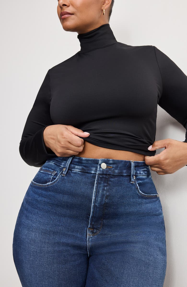 Good American Soft-Tech Good Crop Mini Bootcut Jeans, Alternate, color, Indigo1074