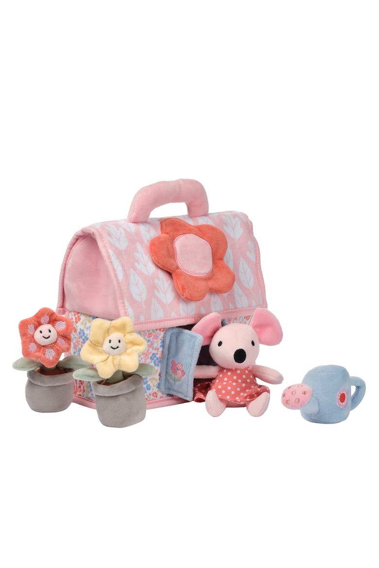 Floral Cottage 5pc Interactive Flowers & Mouse Plush Play Set Toy, Alternate, color, Pink Multi