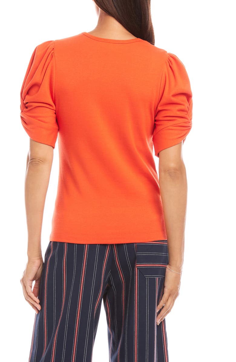 Karen Kane Twist Sleeve Top, Alternate, color, Bright Orange