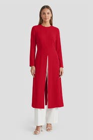 Ming Wang x Anna Marie Modern Longline Slit Blouse