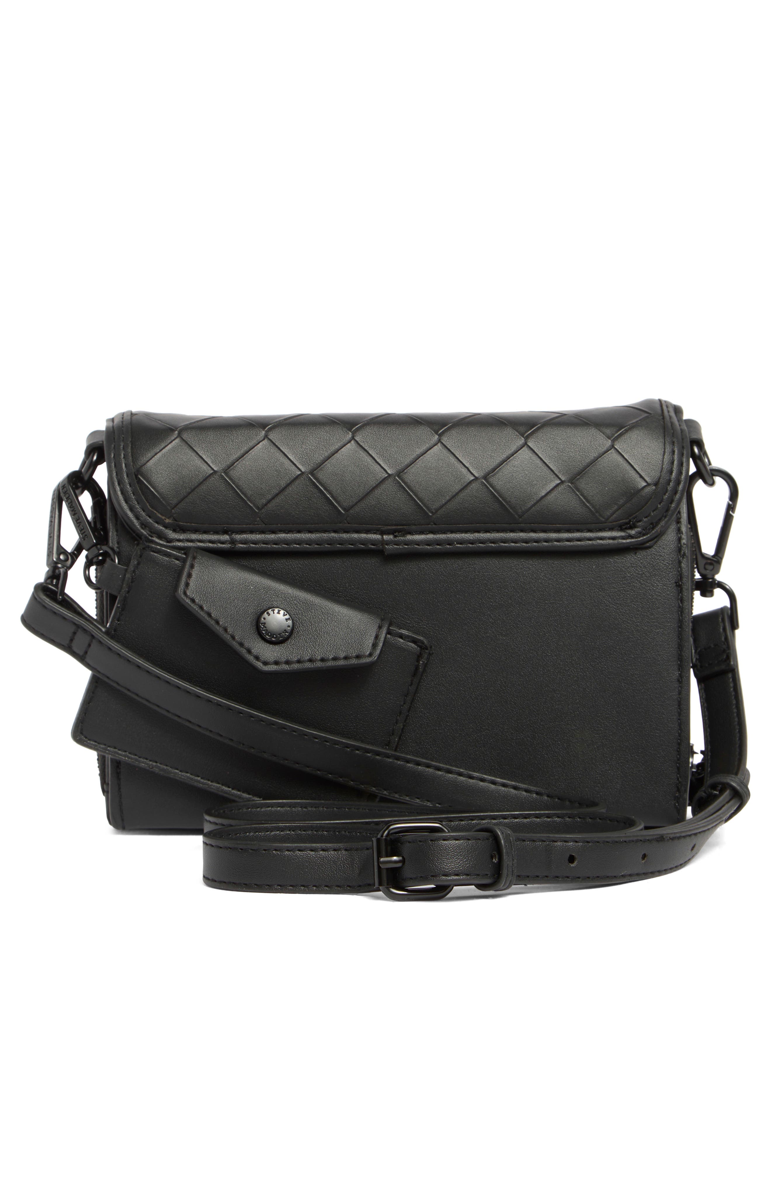 Steve Madden Siena Embossed Crossbody Bag, Alternate, color, Black