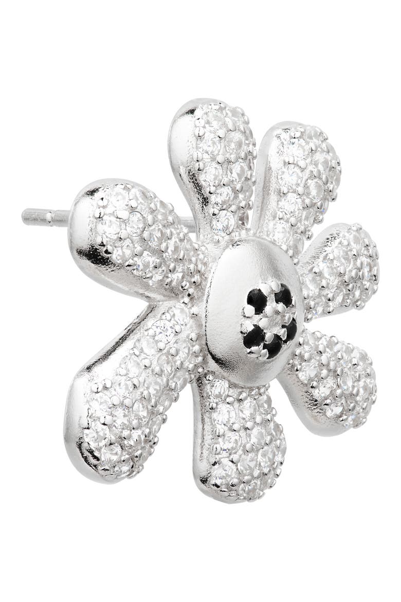 Happy Blossom Crystal Pavé Mismatched Stud Earrings, Alternate, color, CRYSTAL CLEAR PAVE