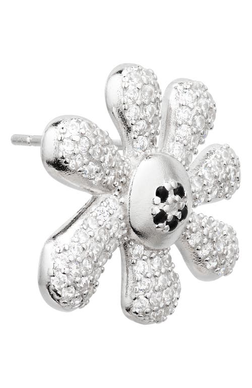 Collina Strada Happy Blossom Crystal Pavé Mismatched Stud Earrings In Crystal Clear Pave