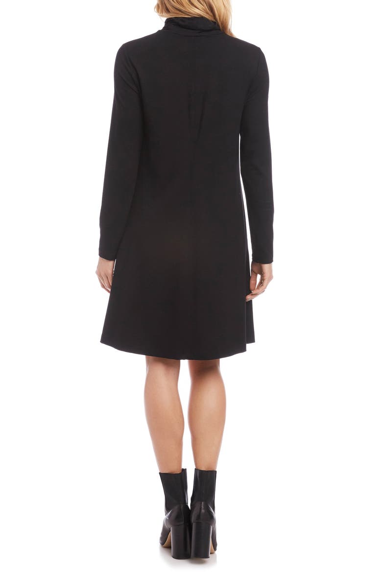 Quinn Long Sleeve Turtleneck Dress, Alternate, color, BLACK