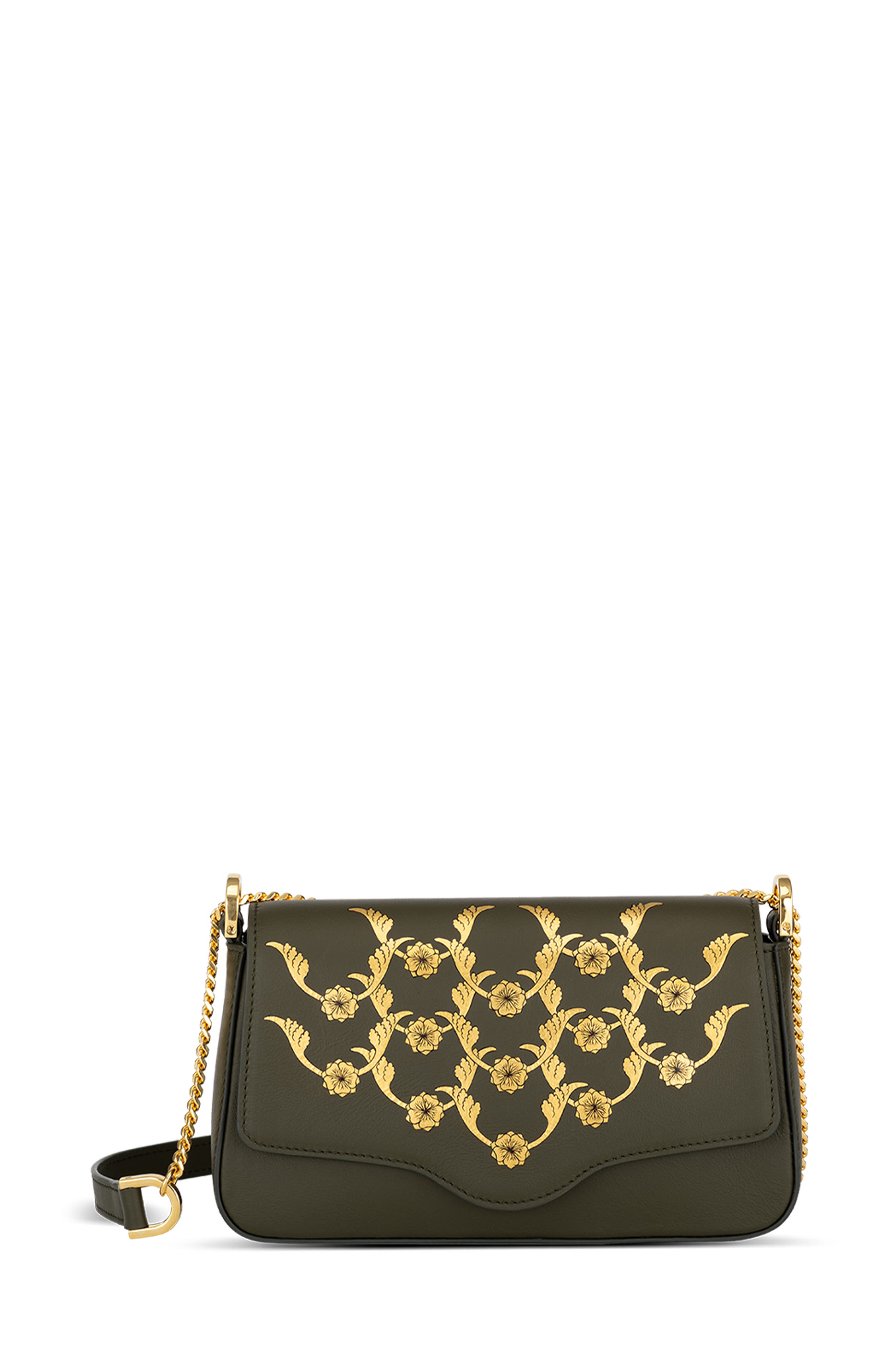 Gold Gilded Amoura Crossbody 8, Main, color, Deep Forest