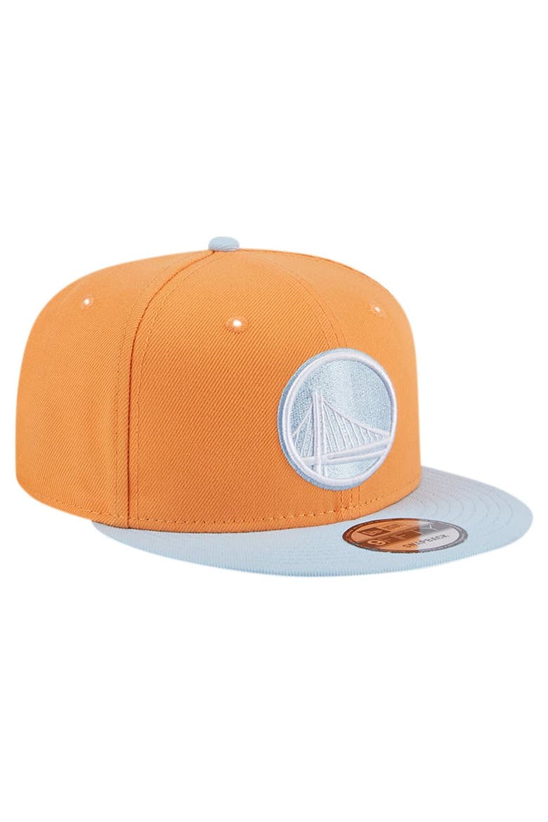 Men's New Era Orange/Light Blue Golden State Warriors 2-Tone Color Pack 9FIFTY Snapback Hat, Alternate, color, Orange