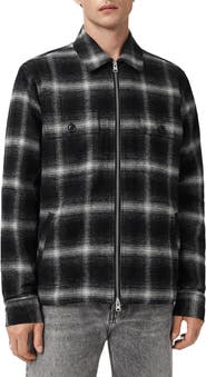 AllSaints Bayo Plaid Cotton Shirt Jacket