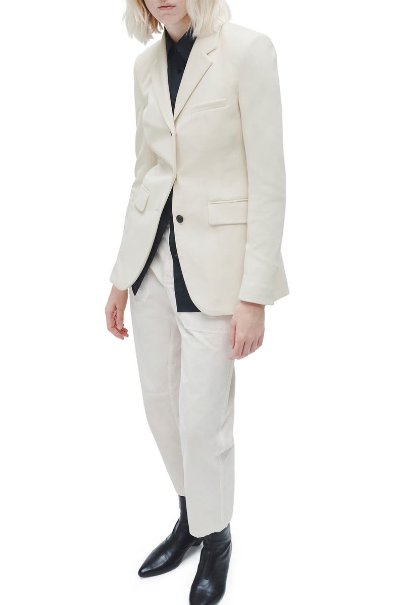 rag & bone Cadence Italian Tweed Blazer, Alternate, color, Ivory
