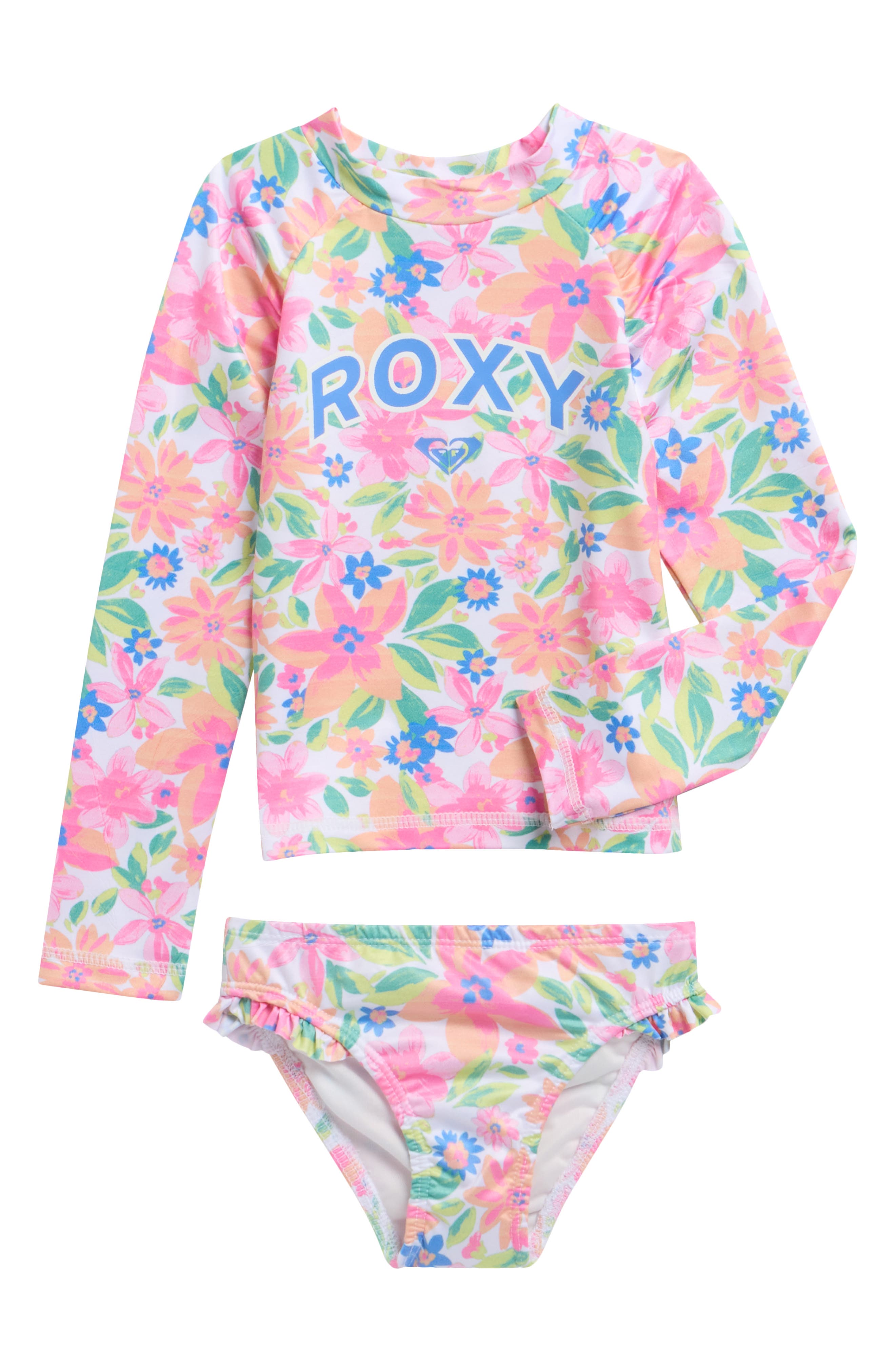 Roxy Kids' Long Sleeve Two-Piece Rashguard Swimsuit
