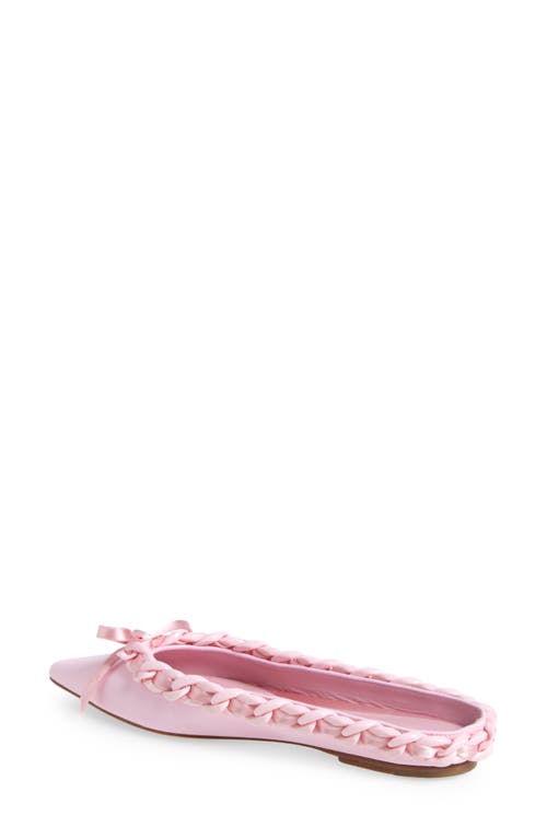 Giambattista Valli Ribbon & Chain Pointed Toe Mule In Quartz Rose