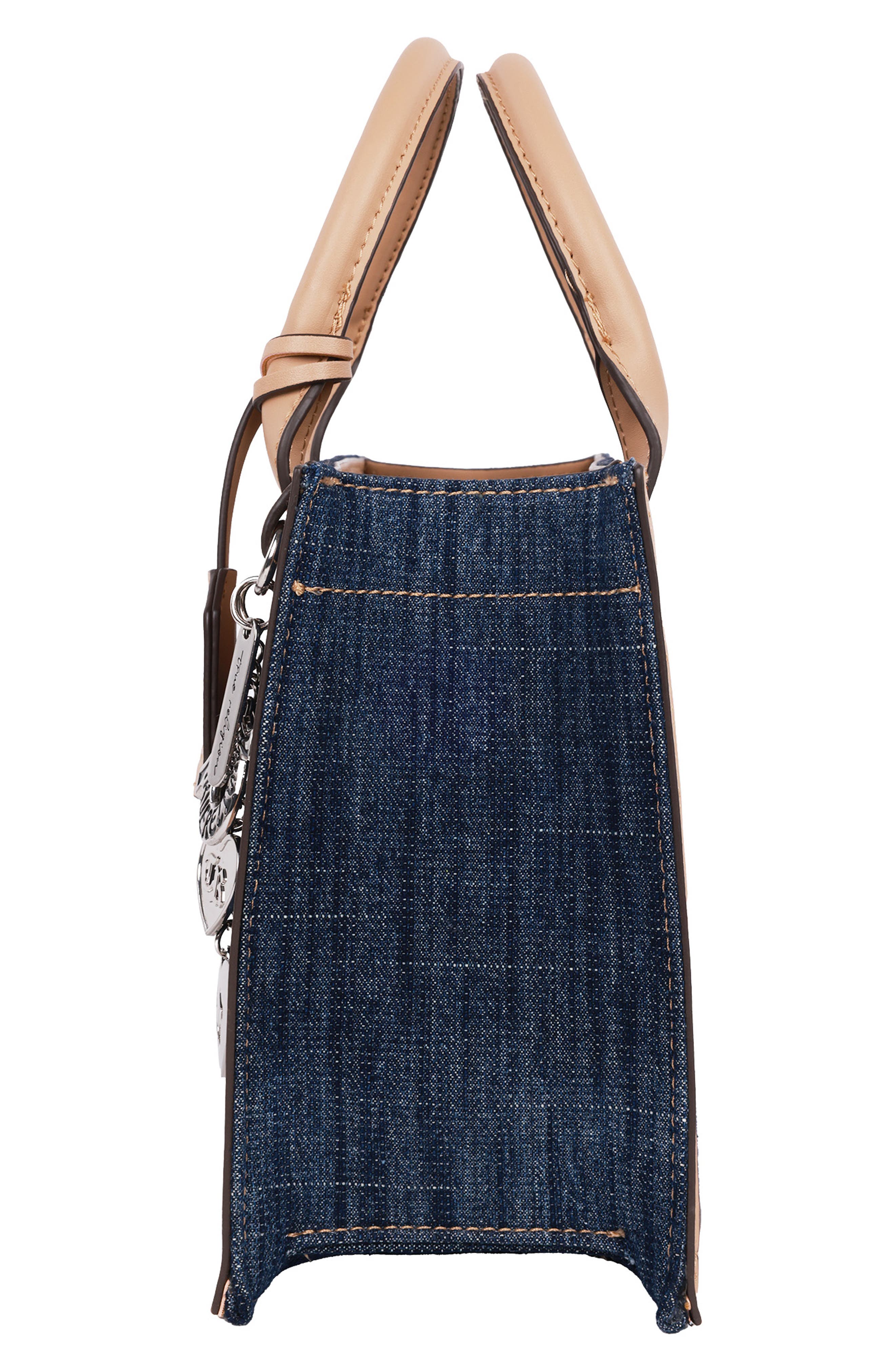 True Religion Bombe Denim Tote Bag, Alternate, color, Dark Denim