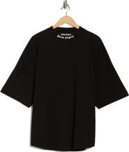 Palm Angels Logo Collar Graphic Cotton T-Shirt