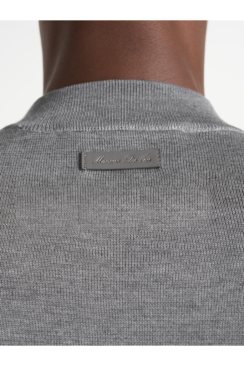 KW003 Fitted High Neck Wool Jumper, Alternate, color, Grey