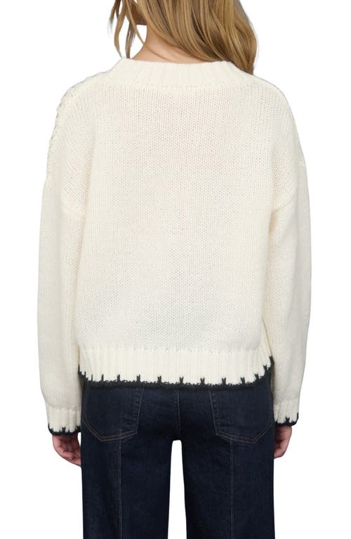 Blu Pepper Mixed Cable Knit Sweater In Neutral