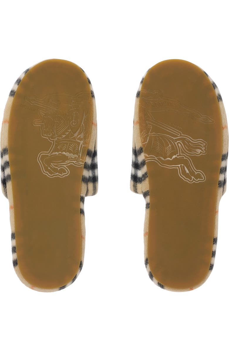 Burberry Check Wool Blend Slippers, Alternate, color, Sand Beige