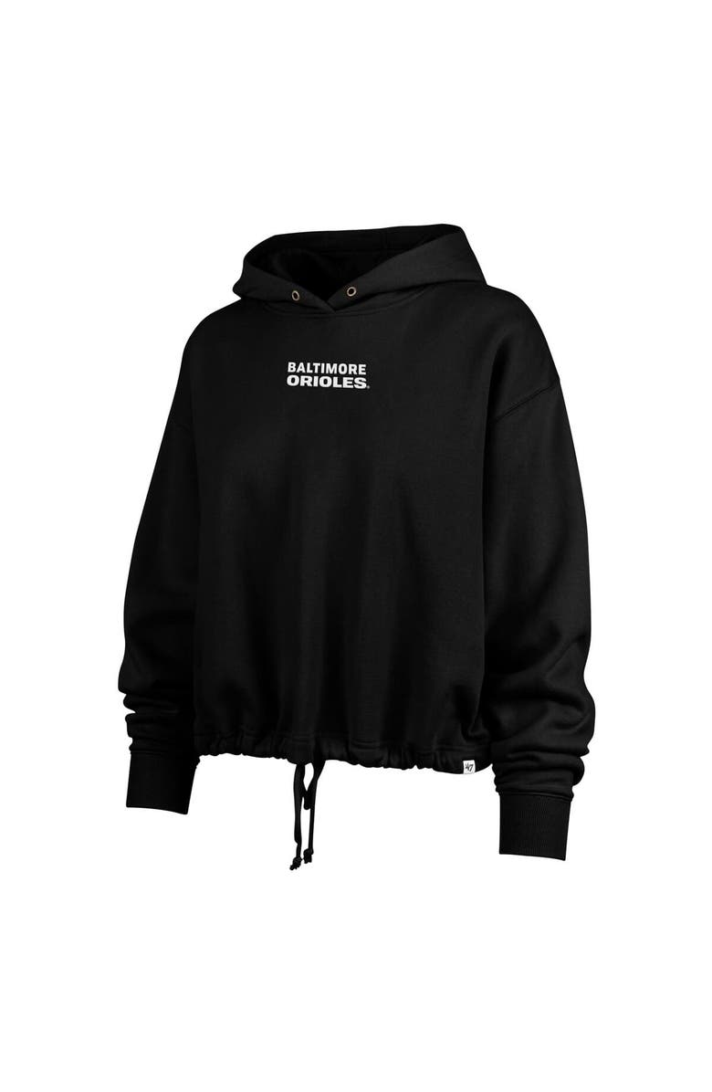 '47 Women's '47  Black Baltimore Orioles City Connect Venice Cropped Pullover Hoodie, Alternate, color, 