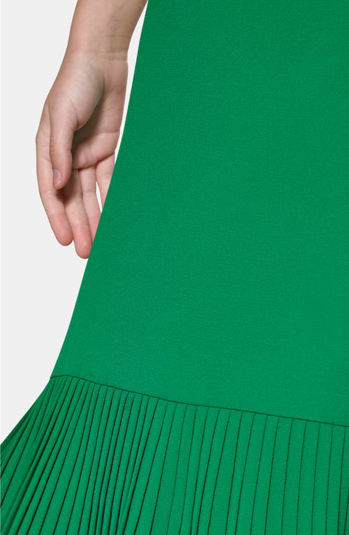 Kensie Pleated Midi Dress In Tropical Green
