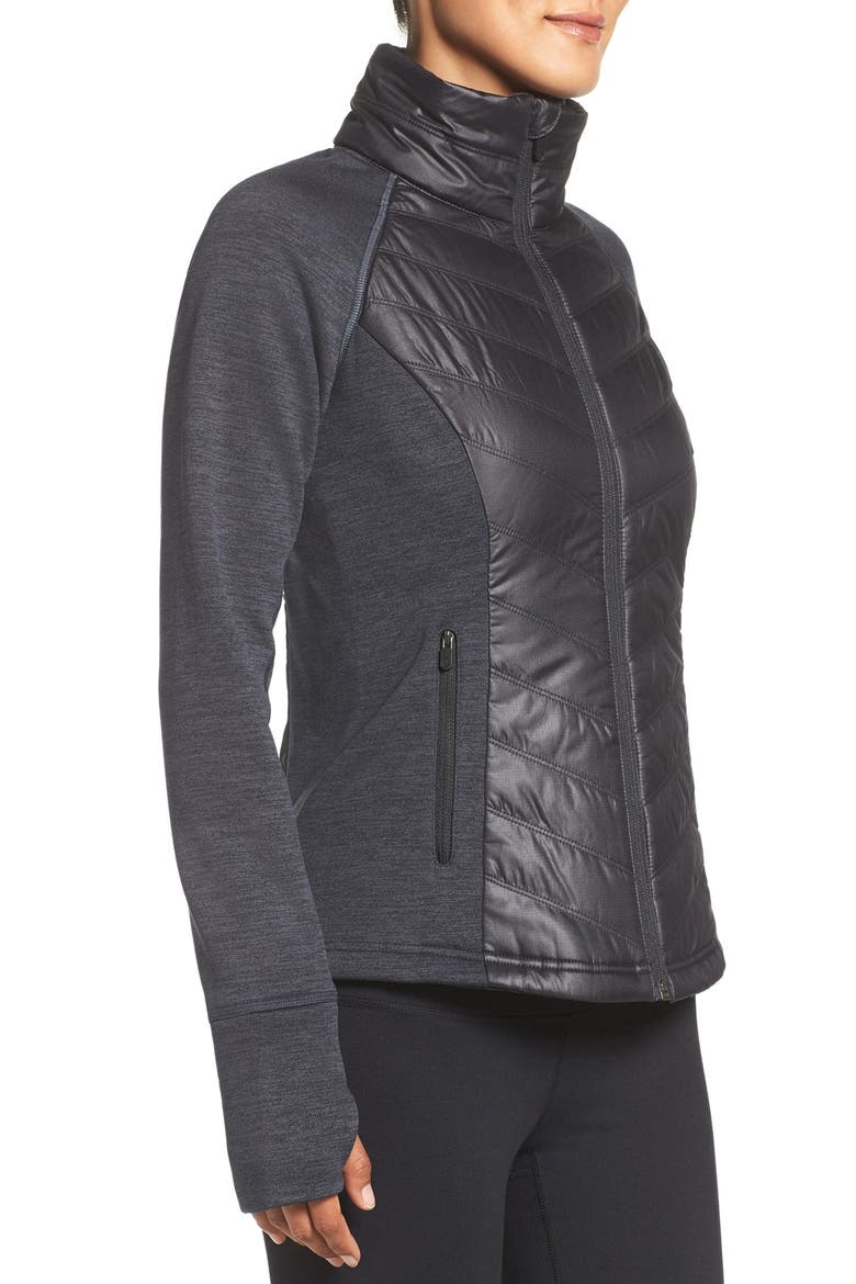 Zelfusion Reflective Quilted Jacket, Alternate, color, JET BLACK