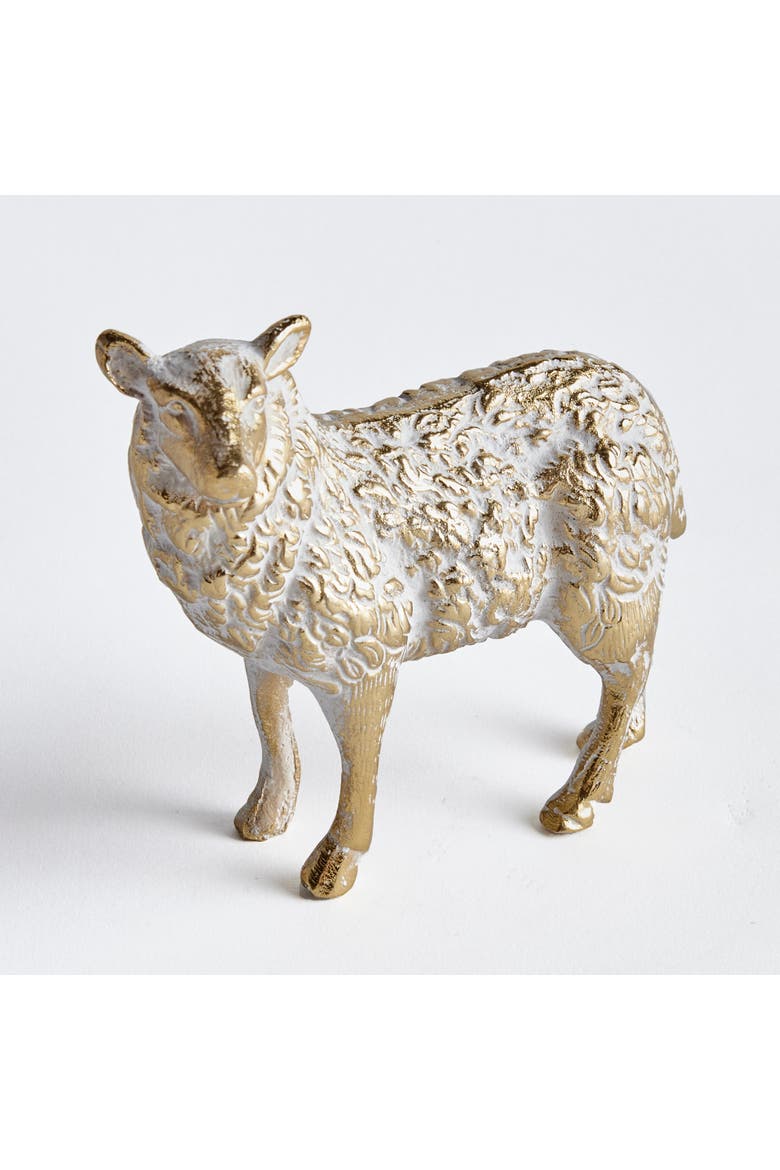 Tufton Sheep Sculpture Decorative Object, Alternate, color, Gold