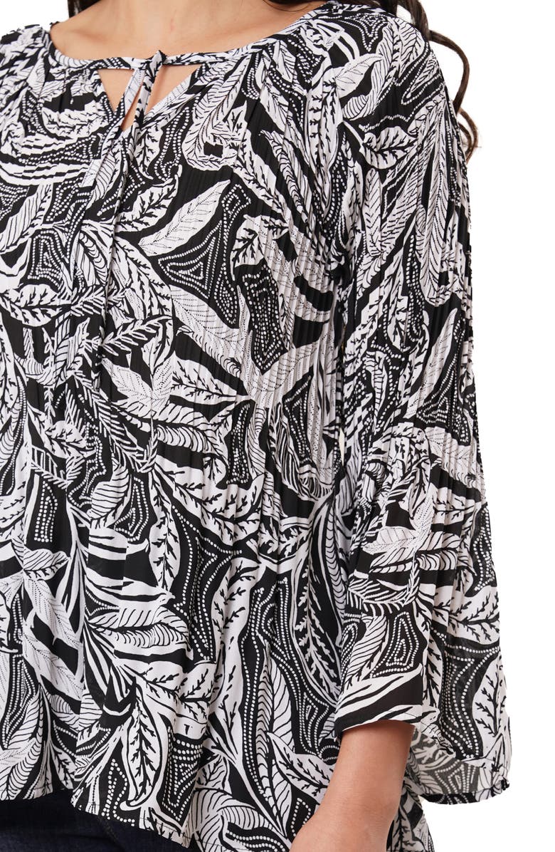 SUNNY LEIGH Pleated Tie Front Top, Alternate, color, Johanna White