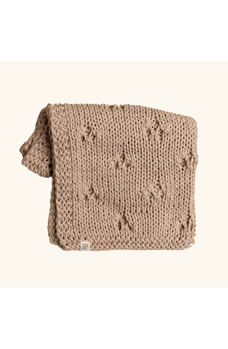 Anzy Home Baby Blanket Hand-Knitted Pointelle, Main, color, Sand