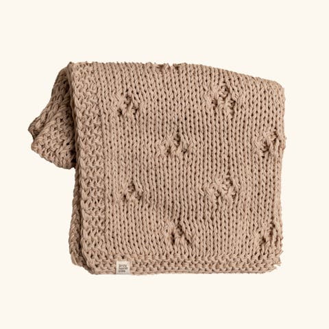Baby Blanket Hand-Knitted Pointelle