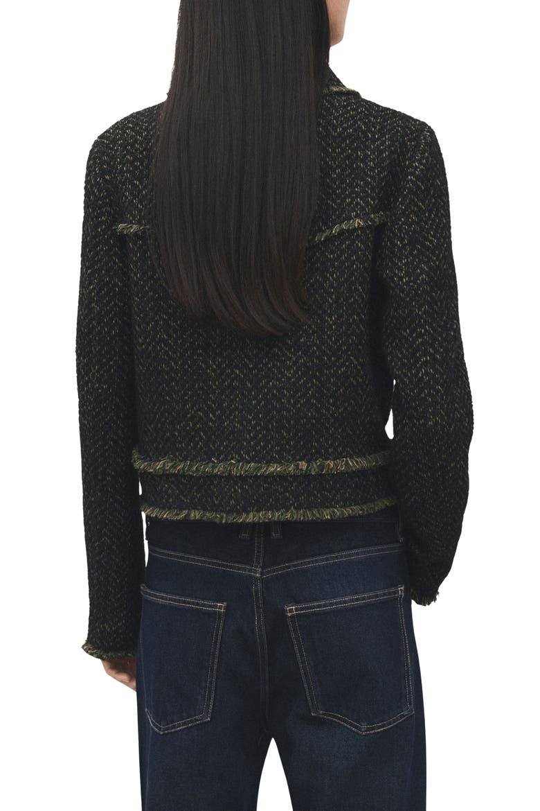 Zip Front Tweed Jacket, Alternate, color, GREEN