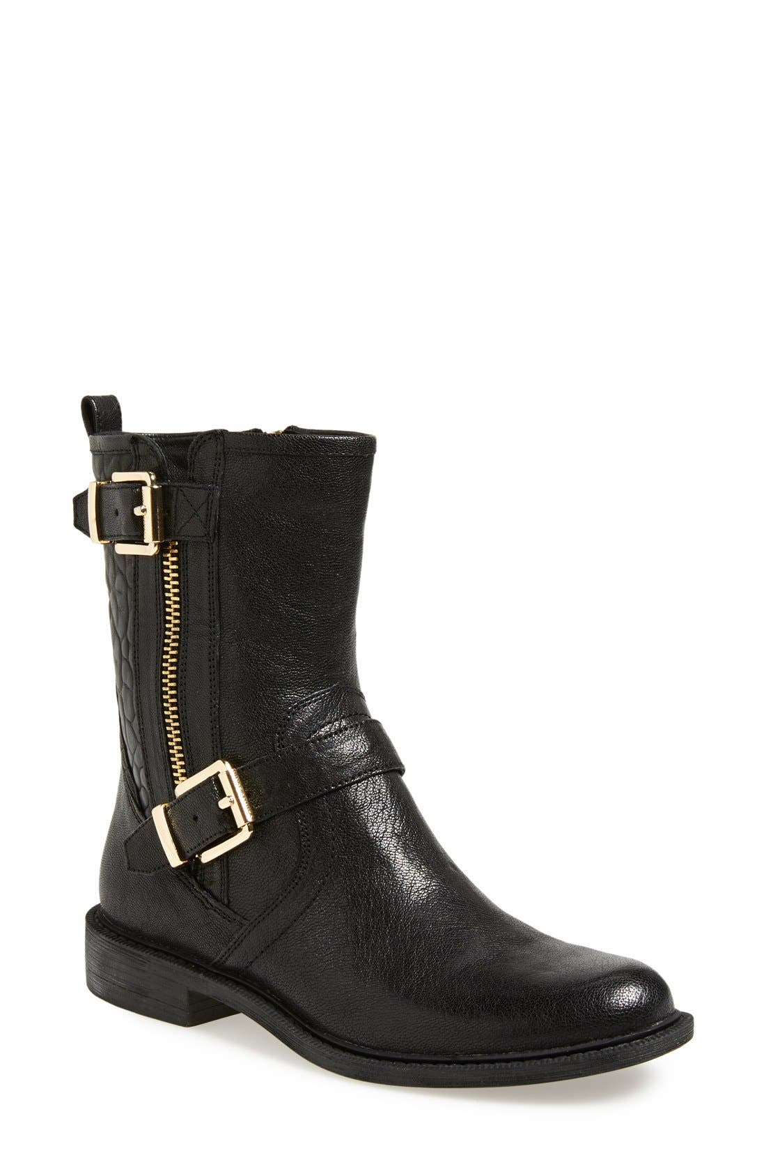 Vince Camuto 'Roadell' Boot, Main, color, BLACK LEATHER