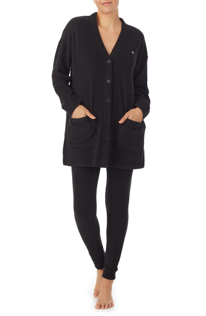 DKNY Cardigan & Leggings Pajamas, Main, color, 