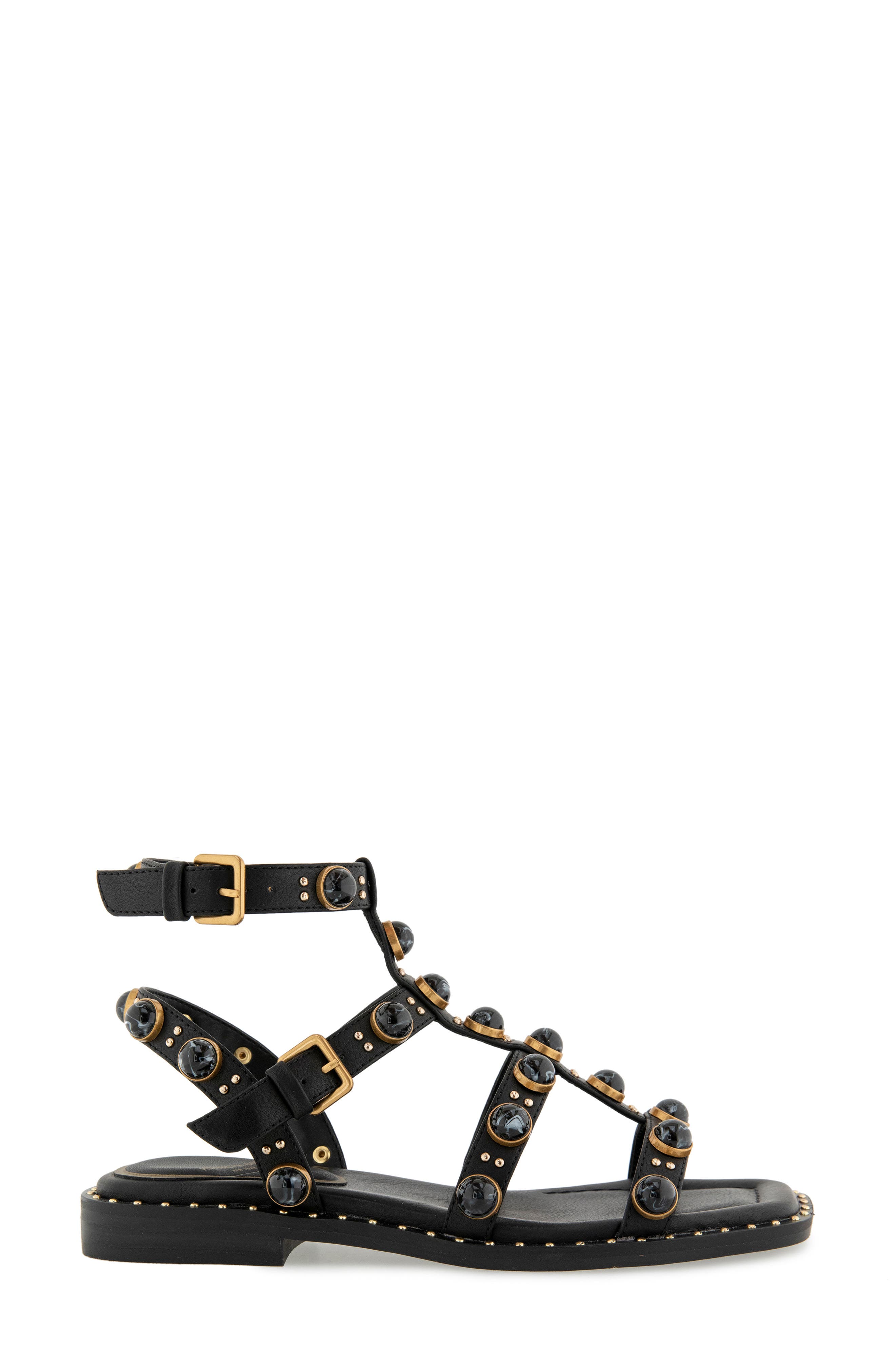 Kenneth Cole Ruby Stones Ankle Strap Sandal, Alternate, color, Black