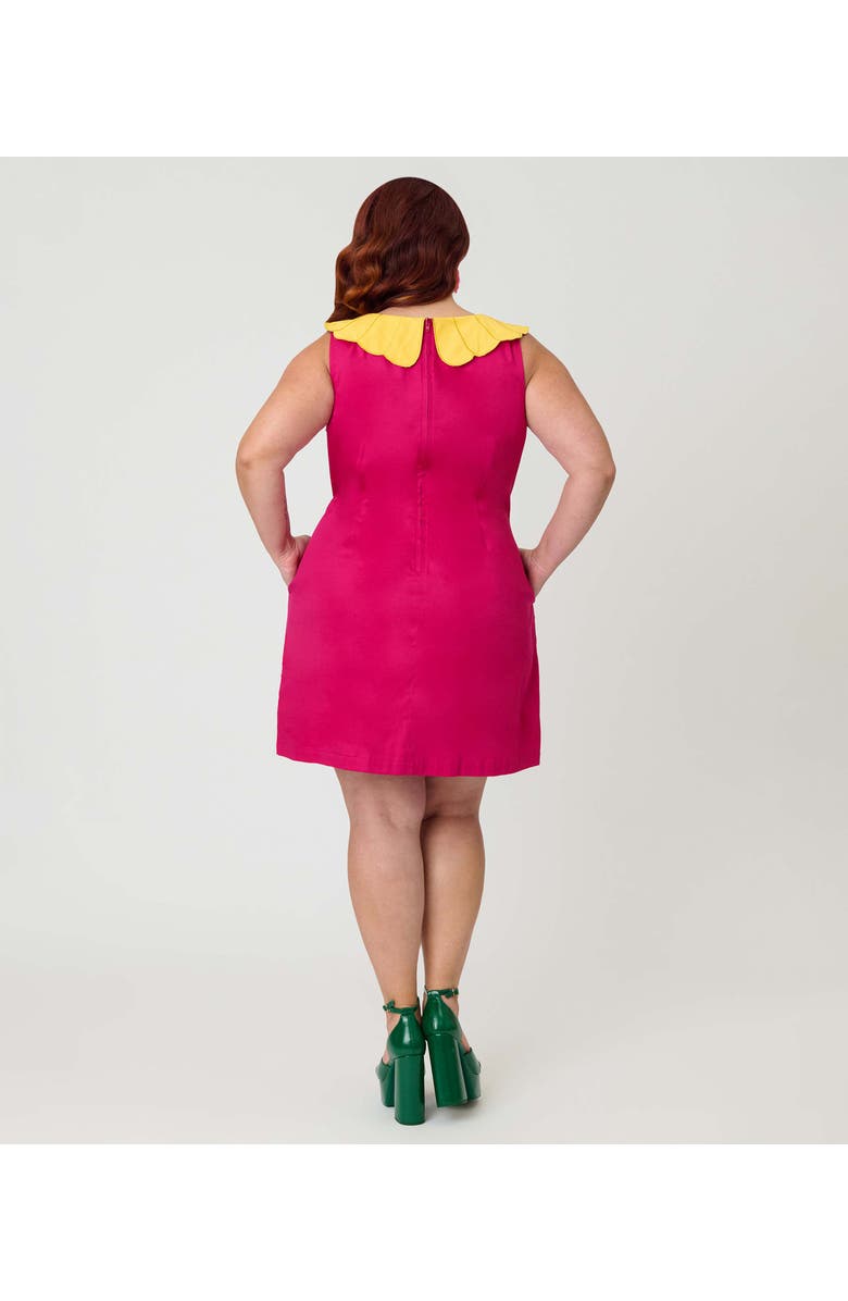 Smak Parlour Plus Size Petal Collar Shift Dress, Alternate, color, Hot Pink Daisy Collar