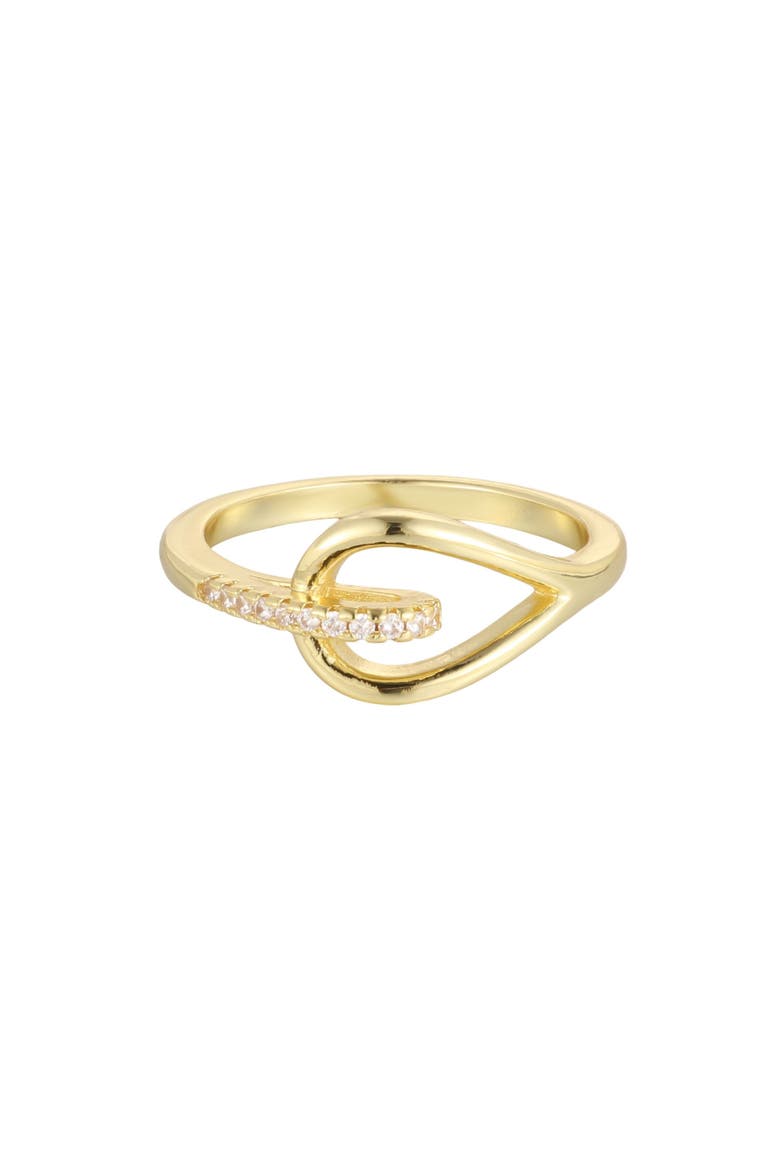 14k Gold Plated Cubic Zirconia Link Wrap Ring, Main, color, GOLD