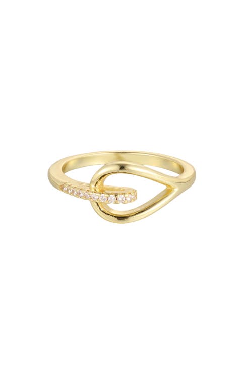 14k Gold Plated Cubic Zirconia Link Wrap Ring