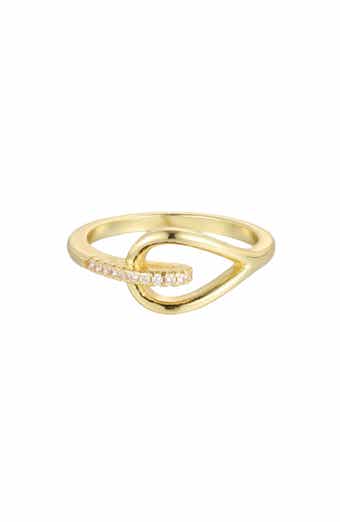 14k Gold Plated Cubic Zirconia Link Wrap Ring
