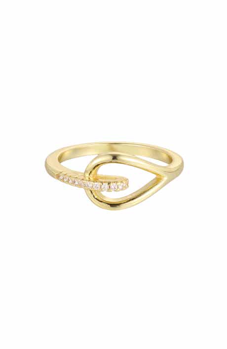 14k Gold Plated Cubic Zirconia Link Wrap Ring
