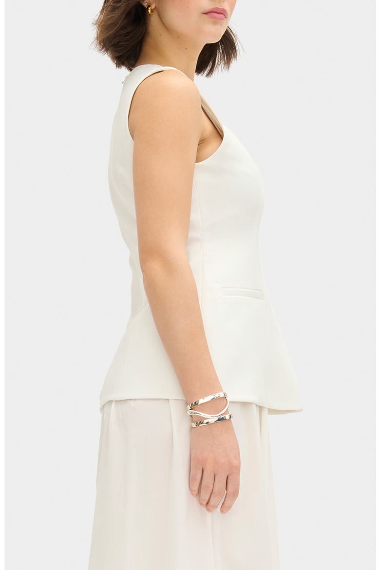 Harley Mixed Media Sleeveless Dress, Alternate, color, WHITE