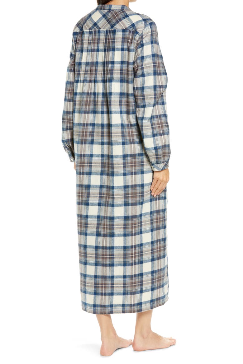 Scotch Plaid Flannel Nightgown, Alternate, color, INDIGO TARTAN