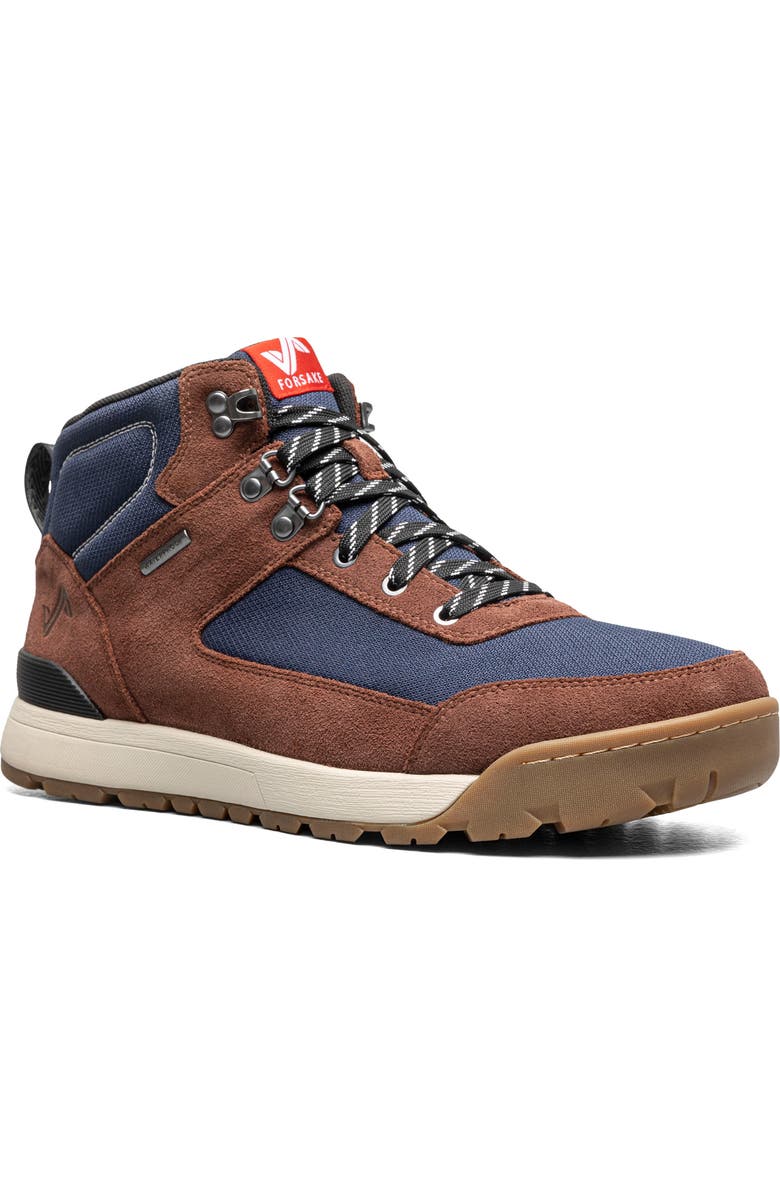 Forsake Fifteen Mid Hiking Shoe, Main, color, Navy/ Brown
