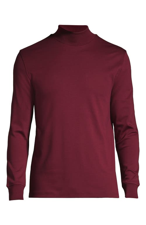 Lands' End Cotton Supima Mock Turtleneck In Burgundy