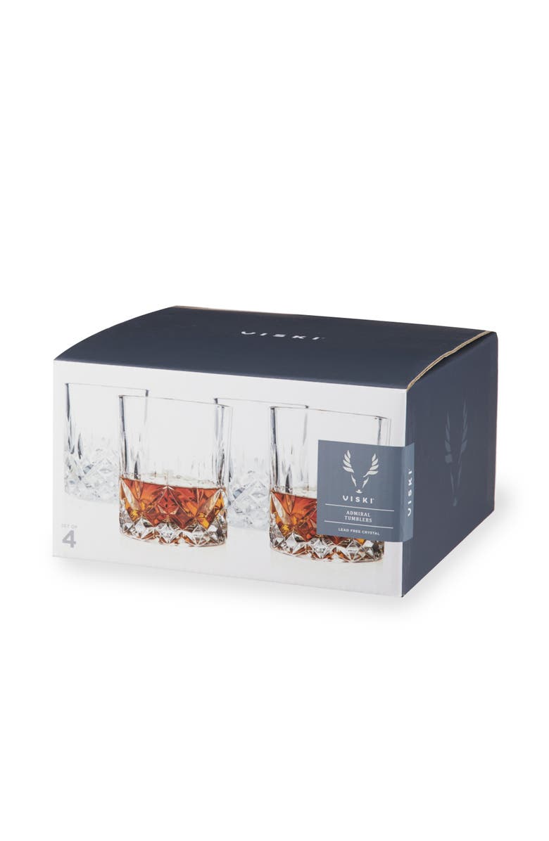 Viski Admiral Crystal Tumblers Set of 4, Alternate, color, Clear