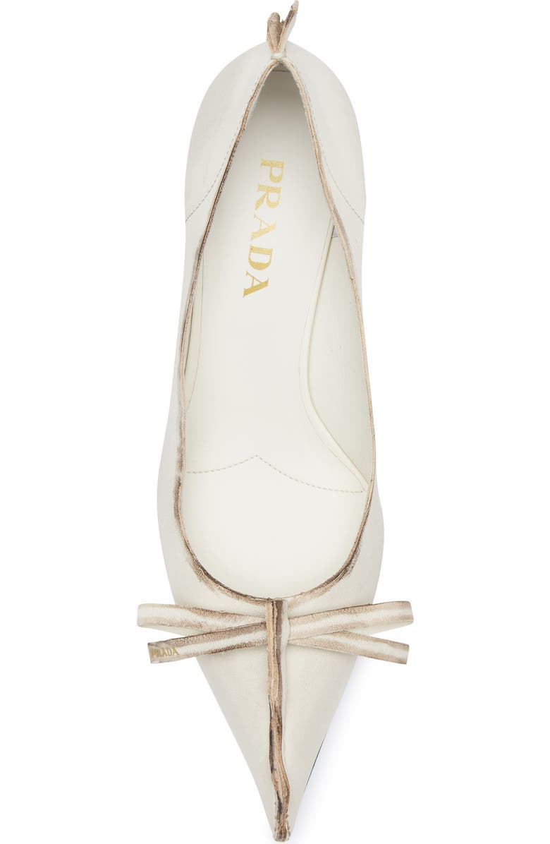 Prada Exposed Seam Kitten Heel Pump, Alternate, color, Talco