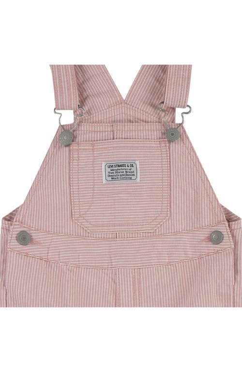 Levi's Railroad Stripe Cotton Overalls In Pink
