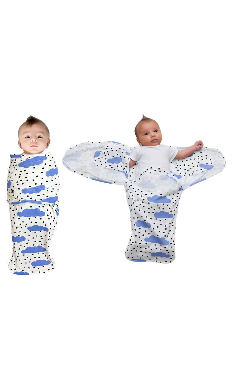 Norani Organic Snugababe Swaddle Sleep Pod with Arm Inserts, Alternate, color, Blue Clouds