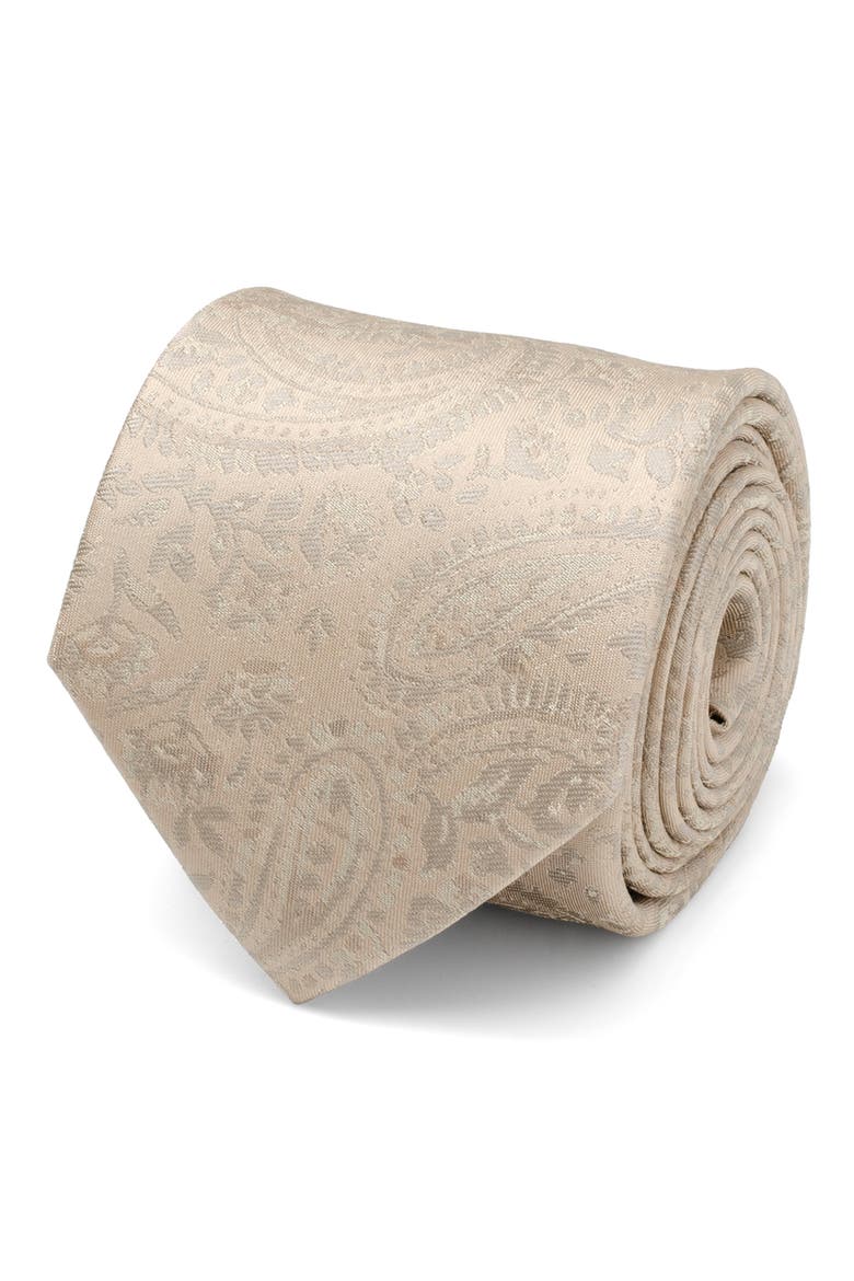Paisley Silk Tie, Alternate, color, TAN