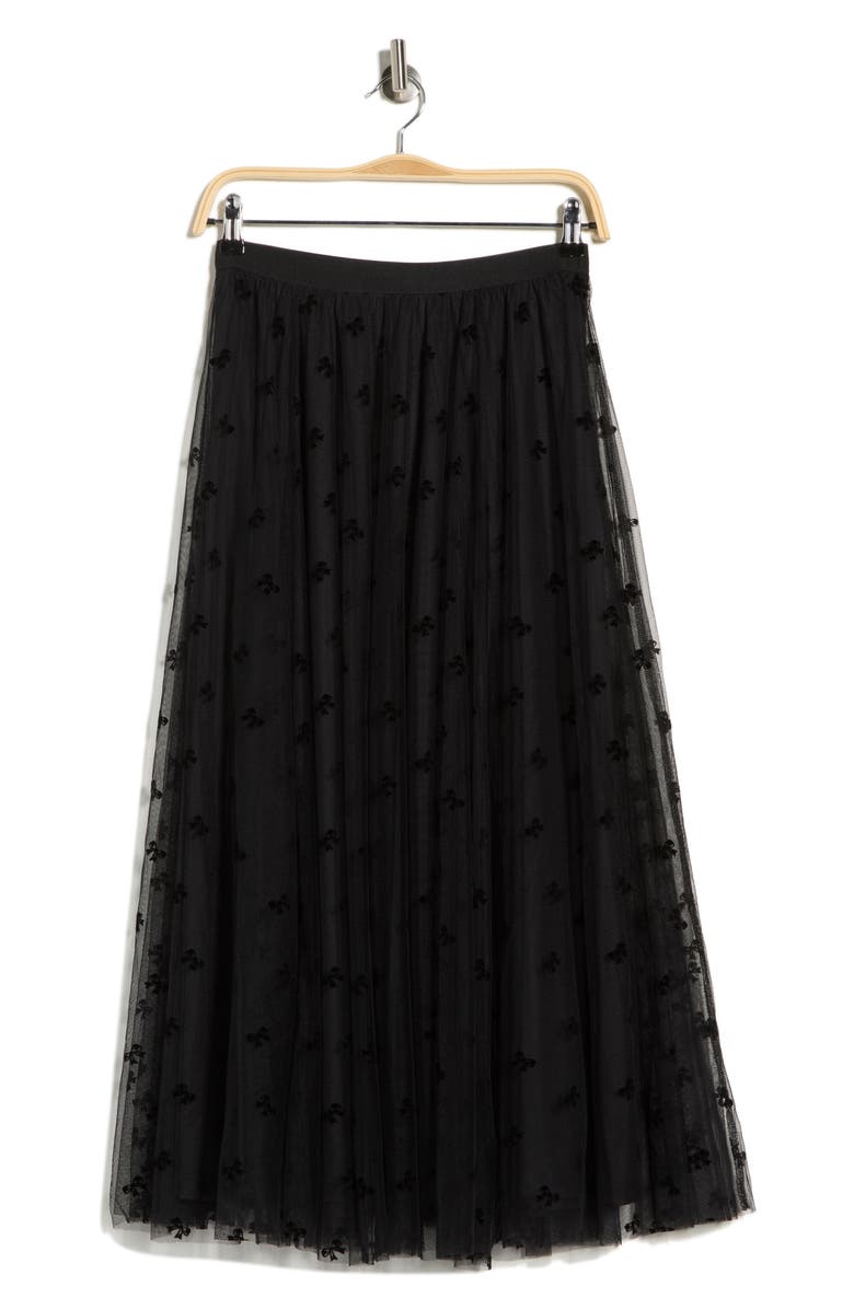 DR2 by Daniel Rainn Swiss Dot A-Line Skirt, Alternate, color, R047 Black